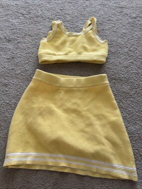 Yellow Knit Mini Skirt - Women's Bright Yellow A-Line